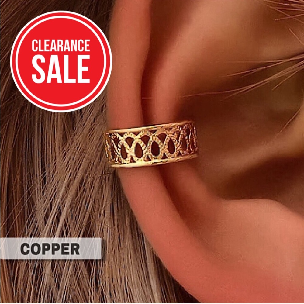 🔴𝟭𝟬/$𝟮𝟱🔴NEW Gold Filigree Ear Cuff Wrap Earring - Picture 1 of 10